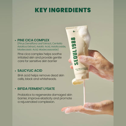 SEOUL 1988 Cleansing Foam : Pine Cica 1% + Probiotics